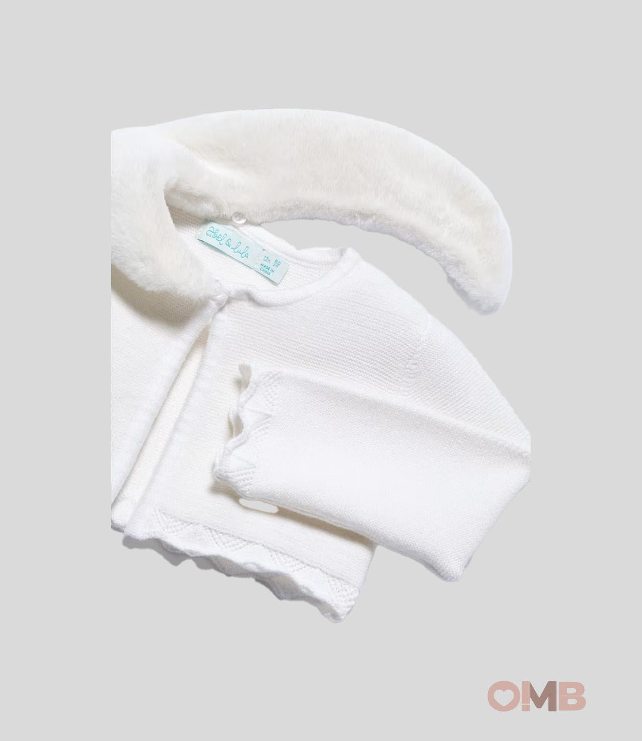 Cardigan neonata ABEL&LULA 5817 Bianco<BR/> 5817 PANNA ABEL&LULA