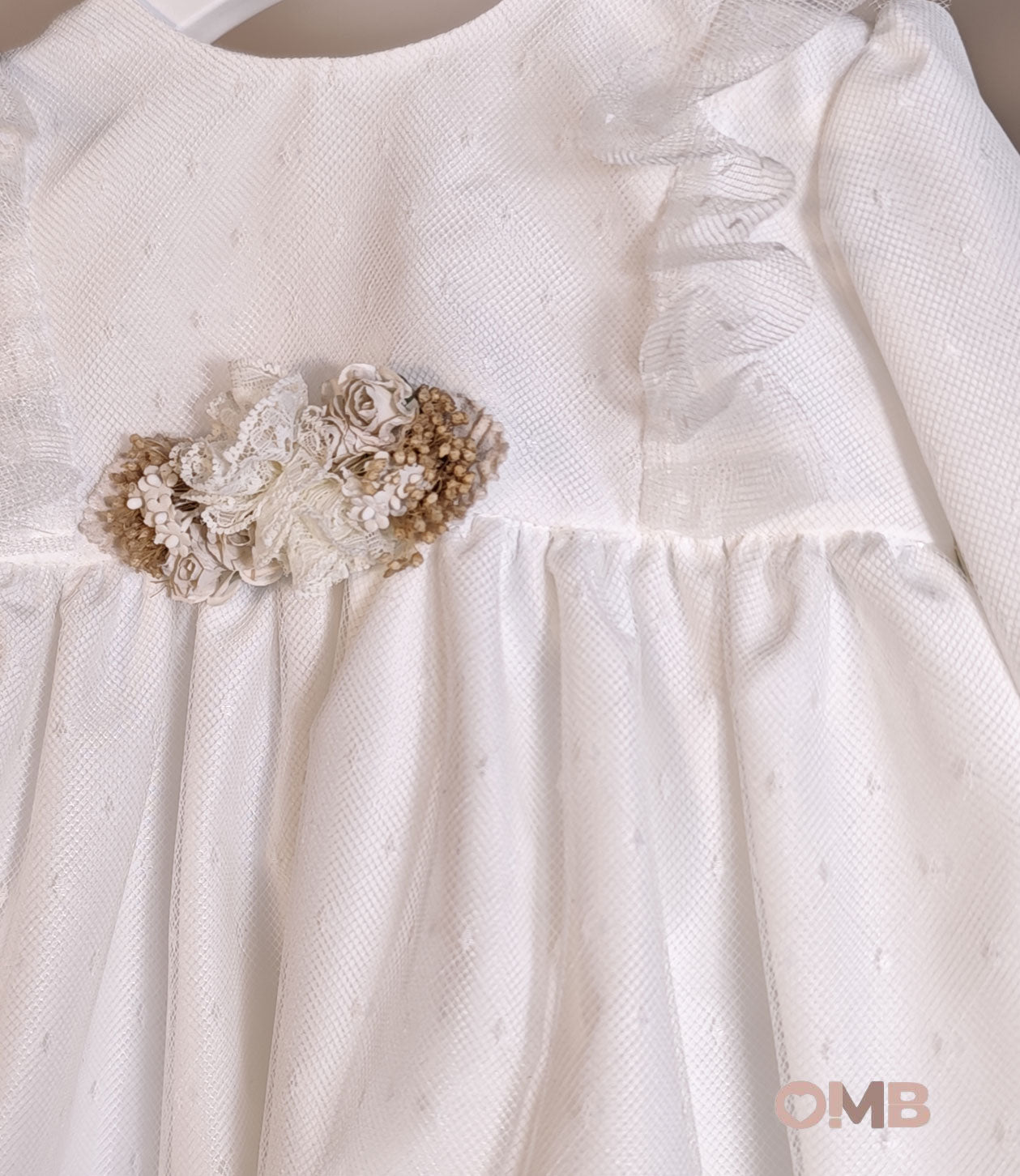 Abito NISERET neonata 5526 Panna 5526 BIANCO NISERET 