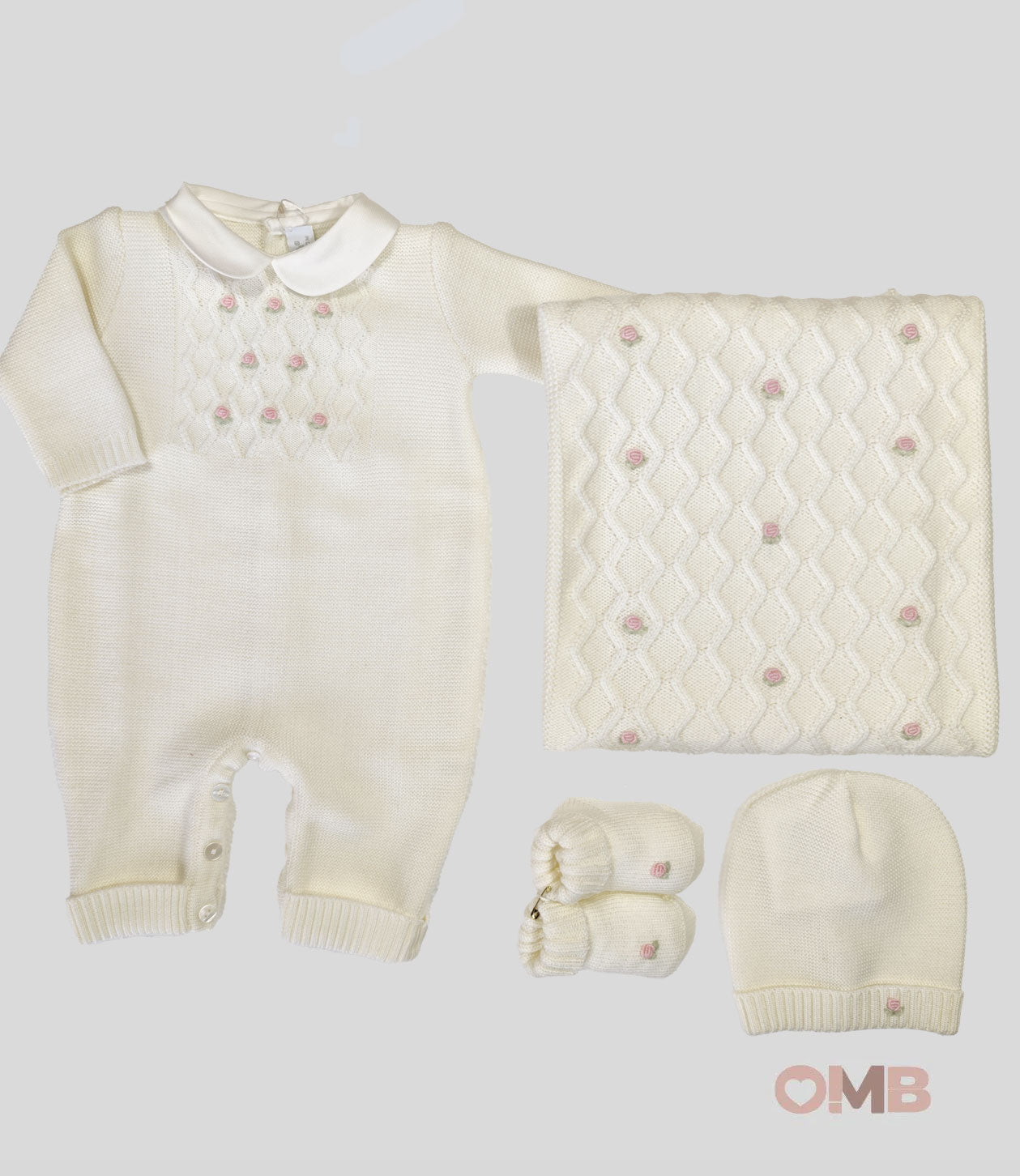Coperta Neonata PEPECE' 2410 Bianca<BR/> 2410 BCO-ROSA PEPECE' 