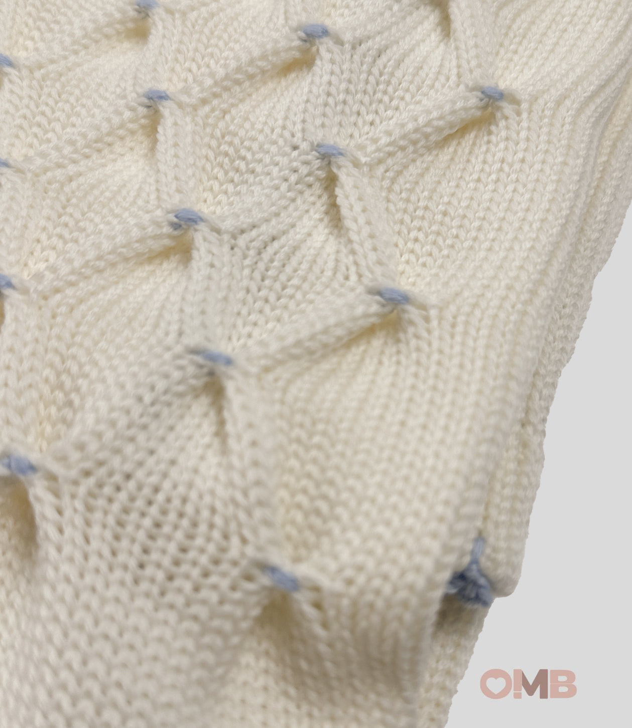 Coperta Neonato Primodi Bebè 3516 panna azzurro 3516.1SU PANNA PRIMODI BEBE 