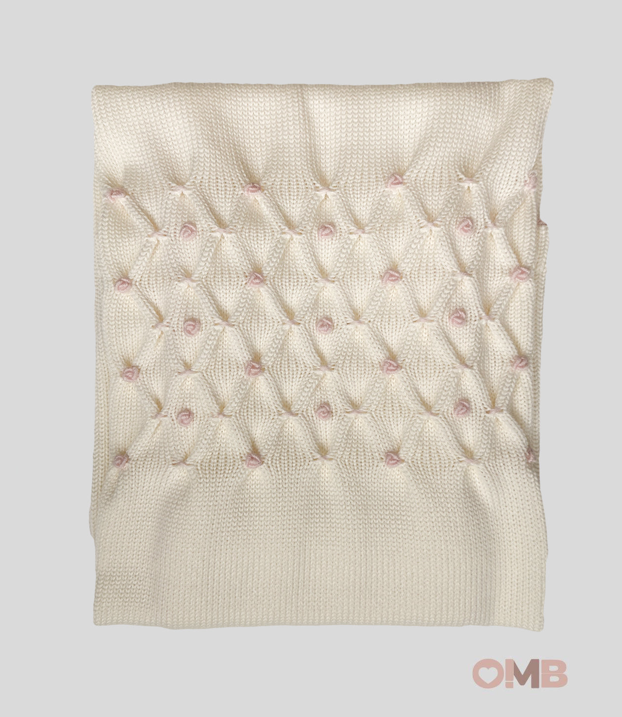 Coperta Neonata Primodi Bebè 3517 panna rosa 3517.1SU ROSELLINA PRIMODI BEBE 
