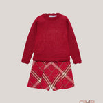 Completo bambina ABEL&LULA 5746 Rosso 5746 QUADRI ABEL&LULA 