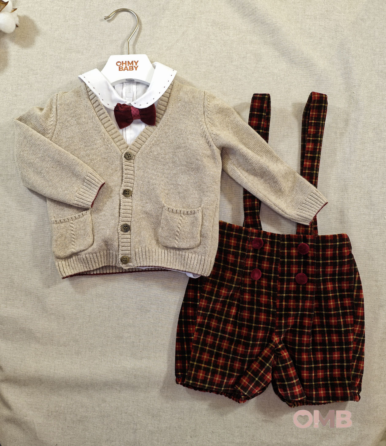 Completo neonato BABY A D3516 Rosso D3516 TARTAN BABY A. 