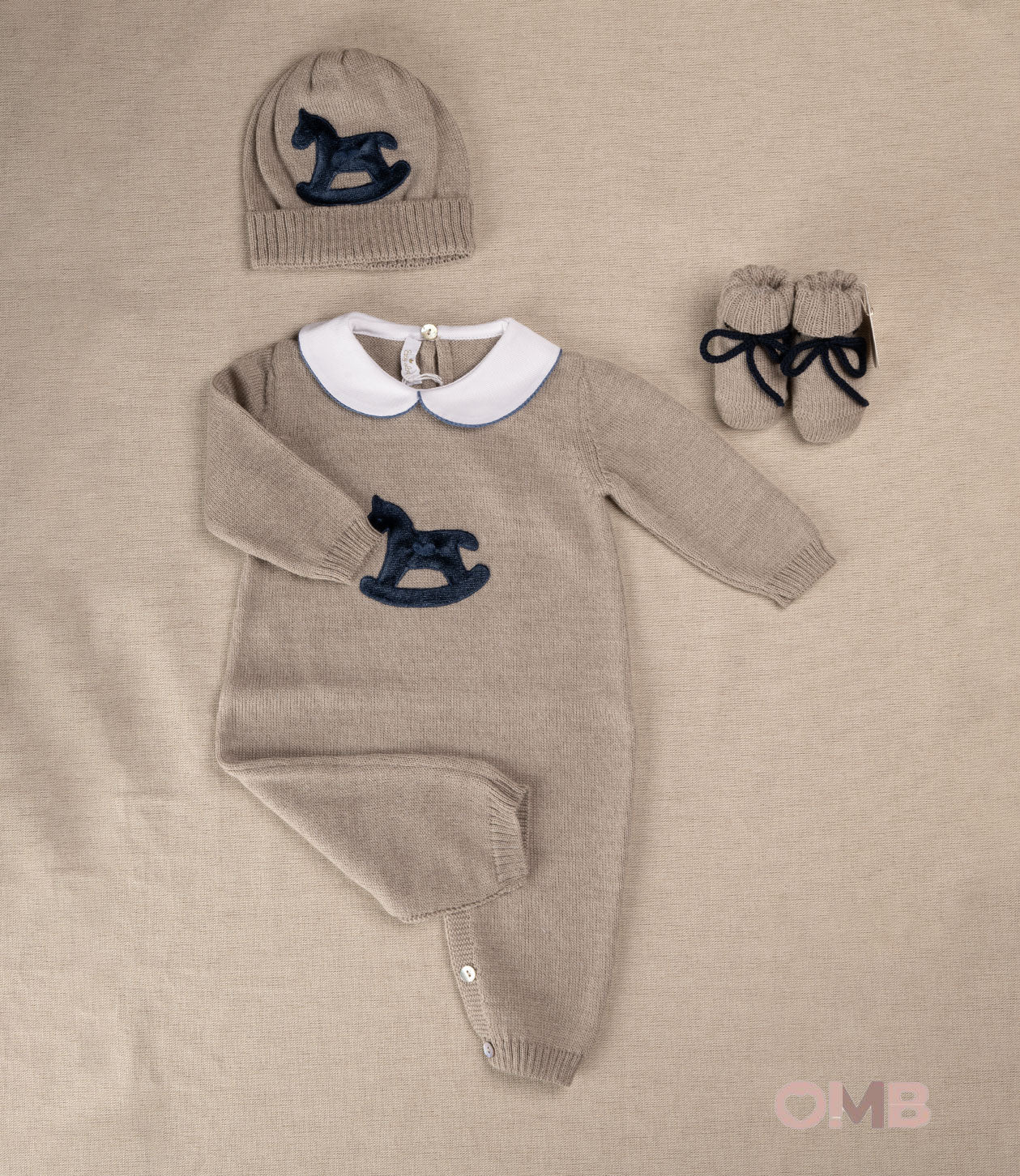 Set nascita unisex BABY LORD SETCAVALLUCCIO Beige SETCAVALLUCCIO CORDA/BLU BABY LORD 