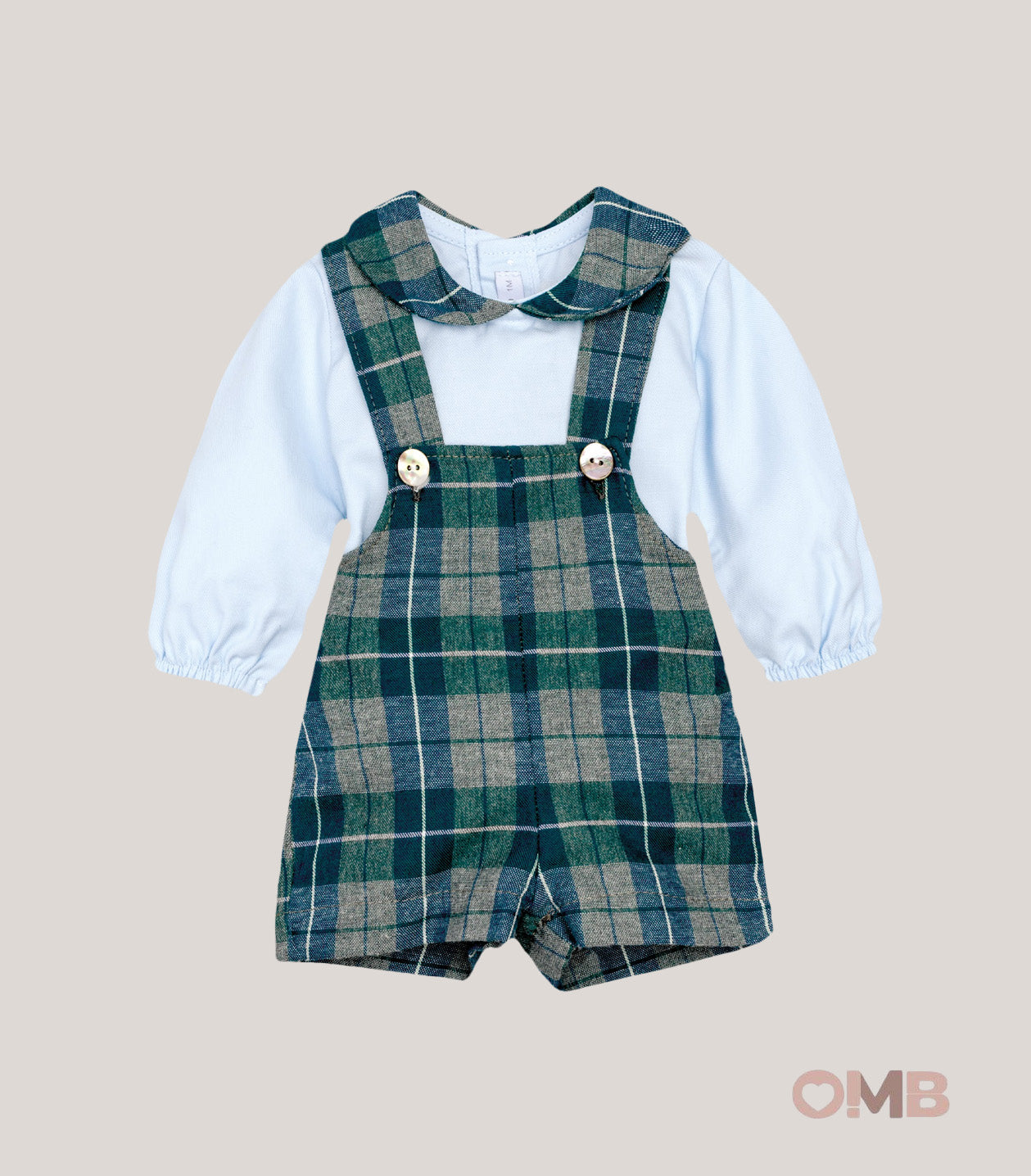 Salopette neonato CALAMARO BABY 11418 Verde 11418 QUADRI CALAMARO BABY 