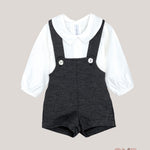 Completo salopette neonato CALAMARO BABY 11428 grigio 11428 GRIGIO CALAMARO BABY 