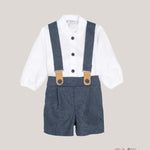 Completo salopette neonato CALAMARO BABY 11445 blu 11445 BLU CALAMARO BABY 