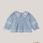Camicia neonata EMILE ET IDA AE038 Azzurra AE038 DENIM EMILE ET IDA 
