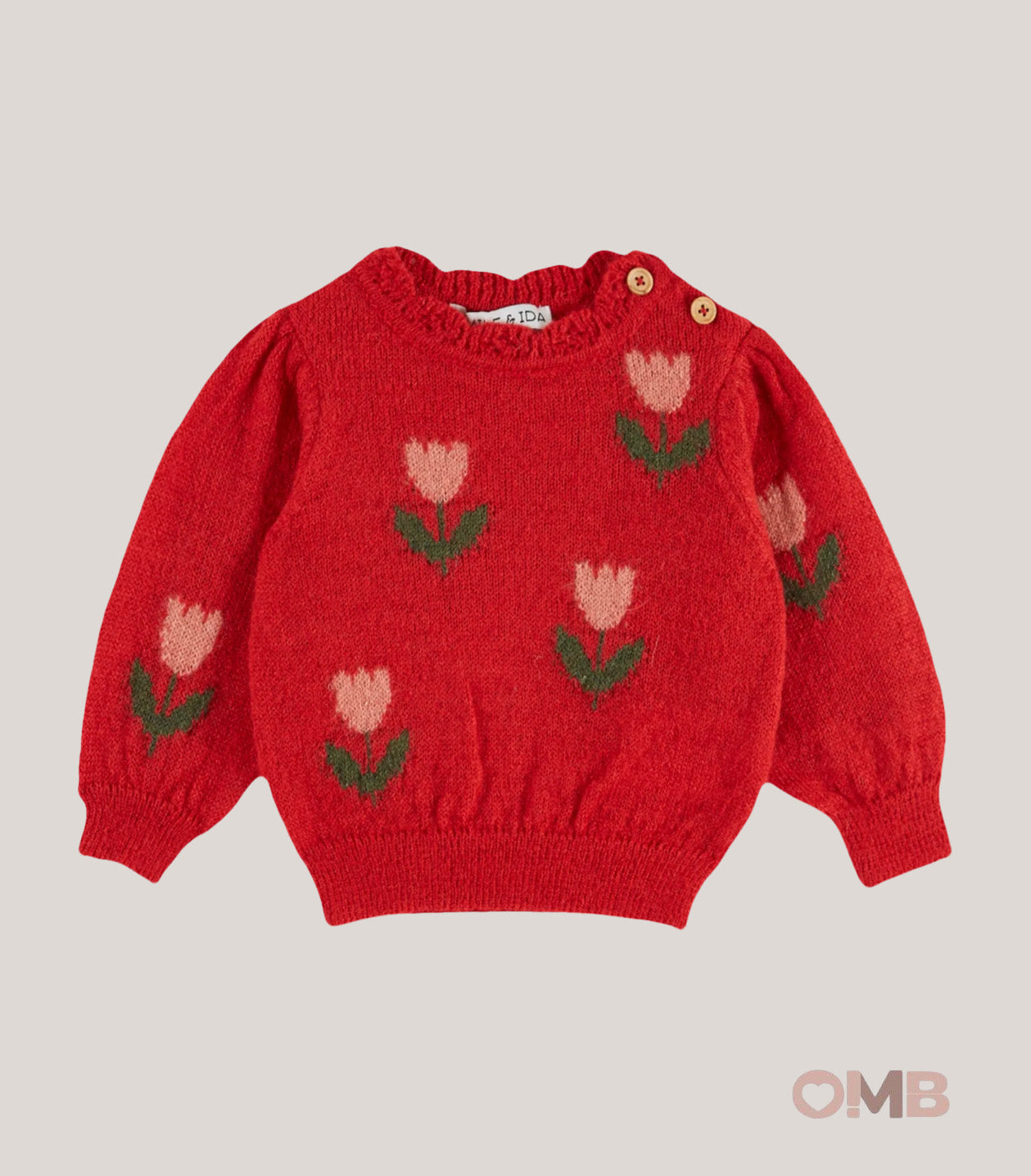 Maglione neonata EMILE ET IDA AE132 Rosso<BR/> AE132 ROSSO EMILE ET IDA 
