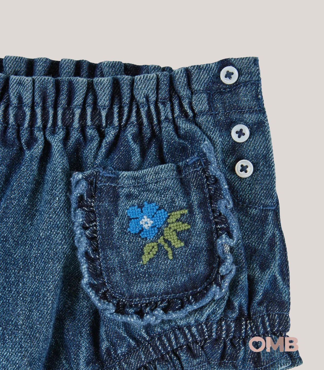Coulotte neonata EMILE ET IDA AE211 Blu AE211 DENIM EMILE ET IDA 