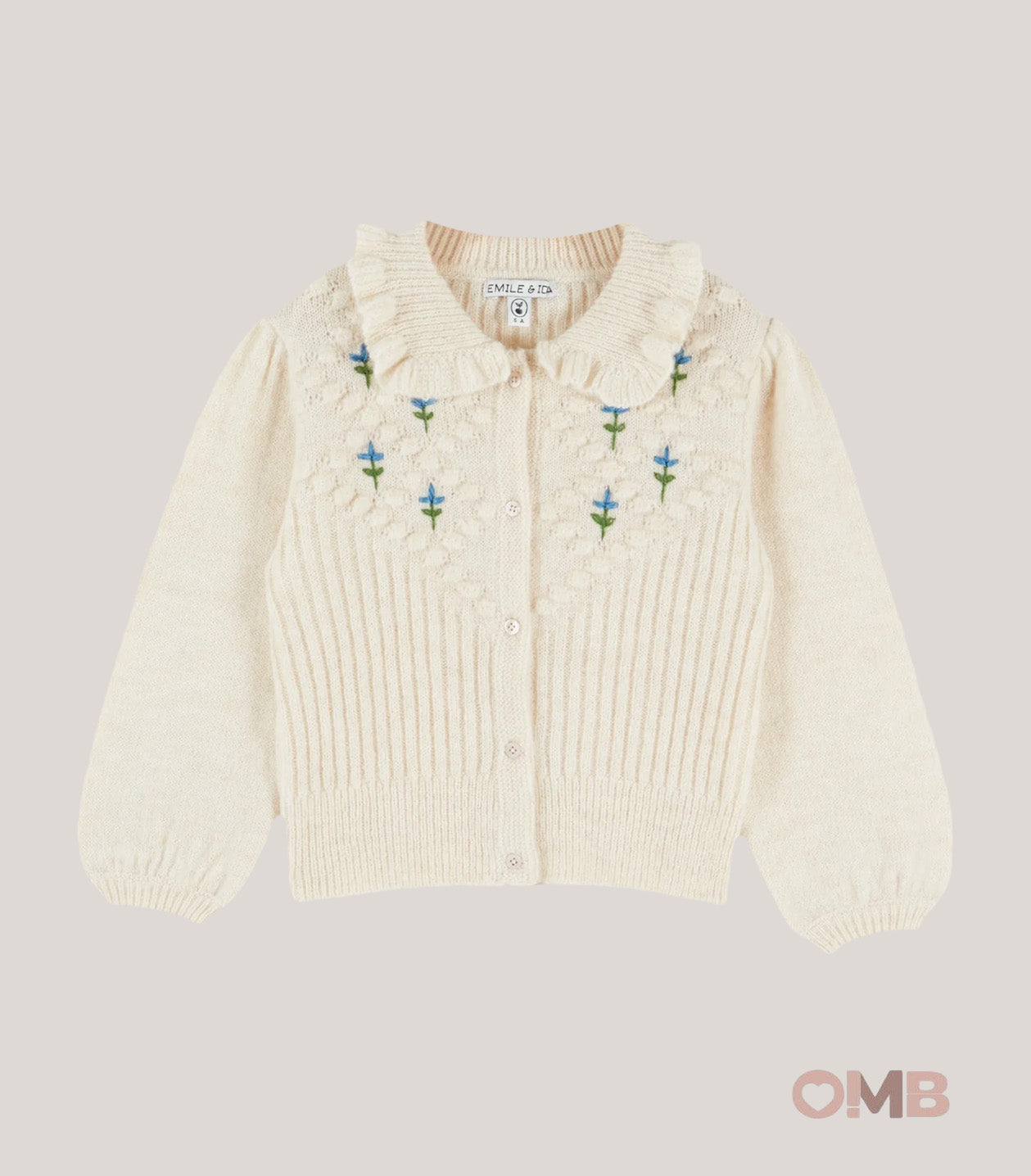 Cardigan bambina EMILE ET IDA AE233 Panna<BR/> AE233 PANNA EMILE ET IDA 