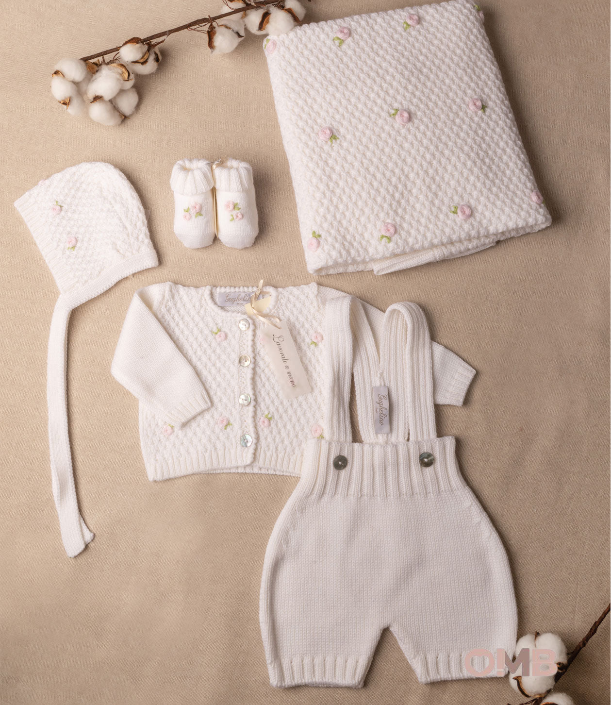 Set nascita neonata GUGHELINO SETPANNA Panna SETPANNA PANNA/ROSA GUGHELINO 