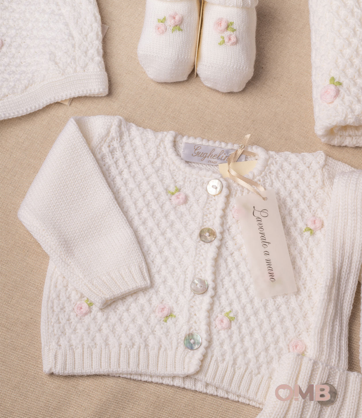 Set nascita neonata GUGHELINO SETPANNA Panna SETPANNA PANNA/ROSA GUGHELINO 