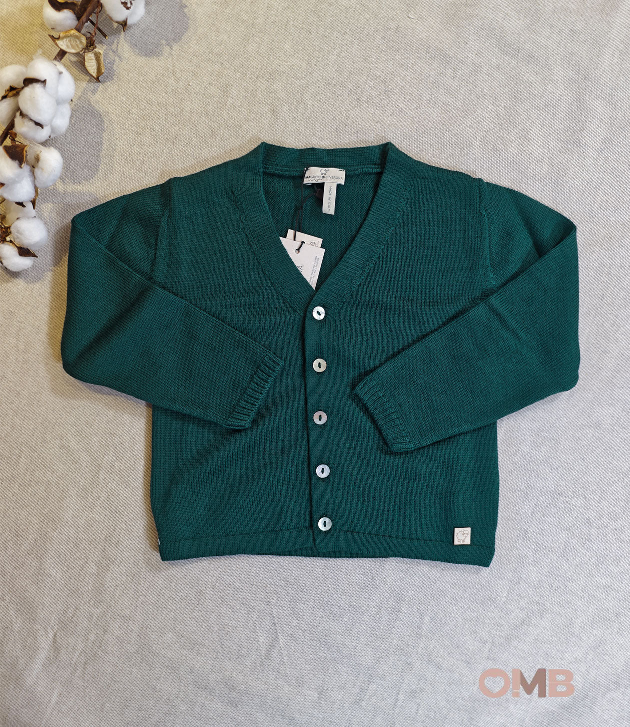 Cardigan Maglificio di Verona neonato 045608 verde<BR/> 045608 VERDE MAGLIFICIO VERONA 