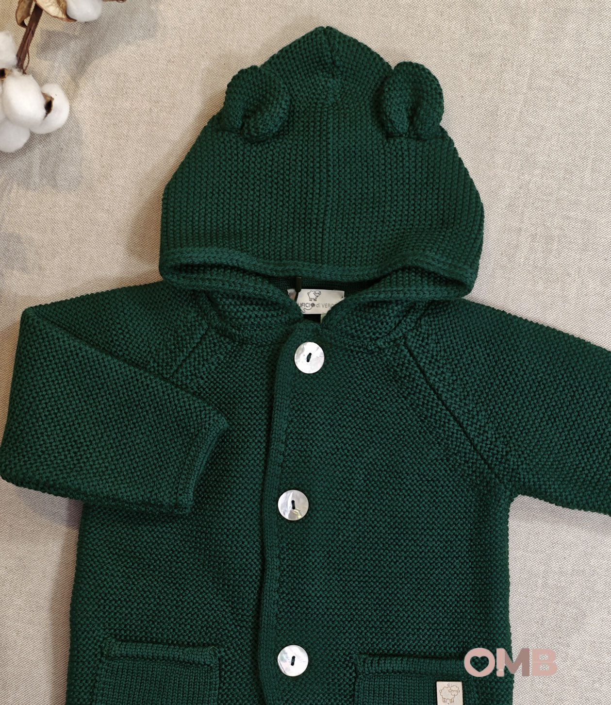 Cappotto Maglificio di Verona neonato 045609 verde<BR/> 045609 VERDE MAGLIFICIO VERONA 