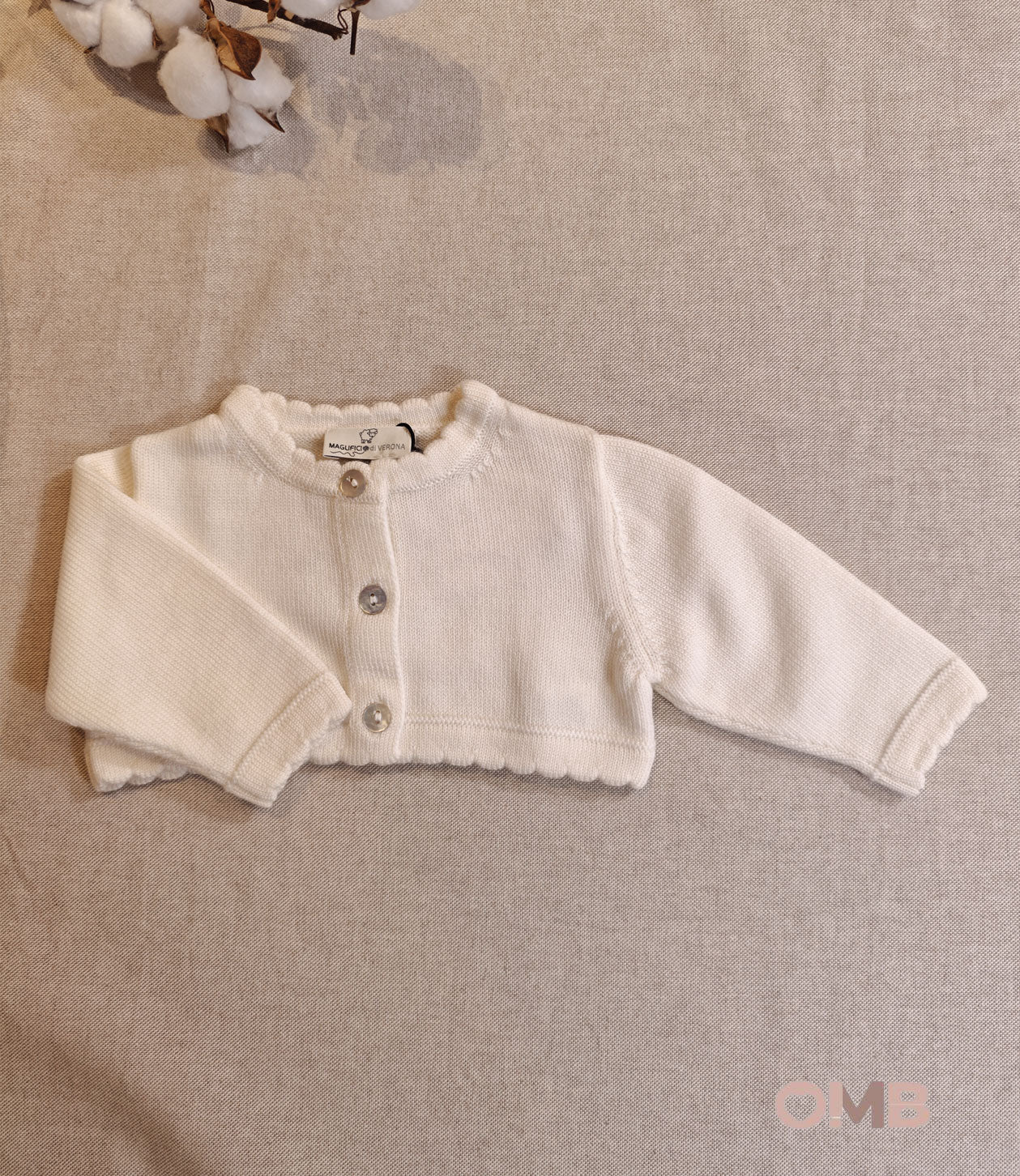 Cardigan Maglificio di Verona neonata 045617 panna<BR/> 045617 PANNA MAGLIFICIO VERONA 