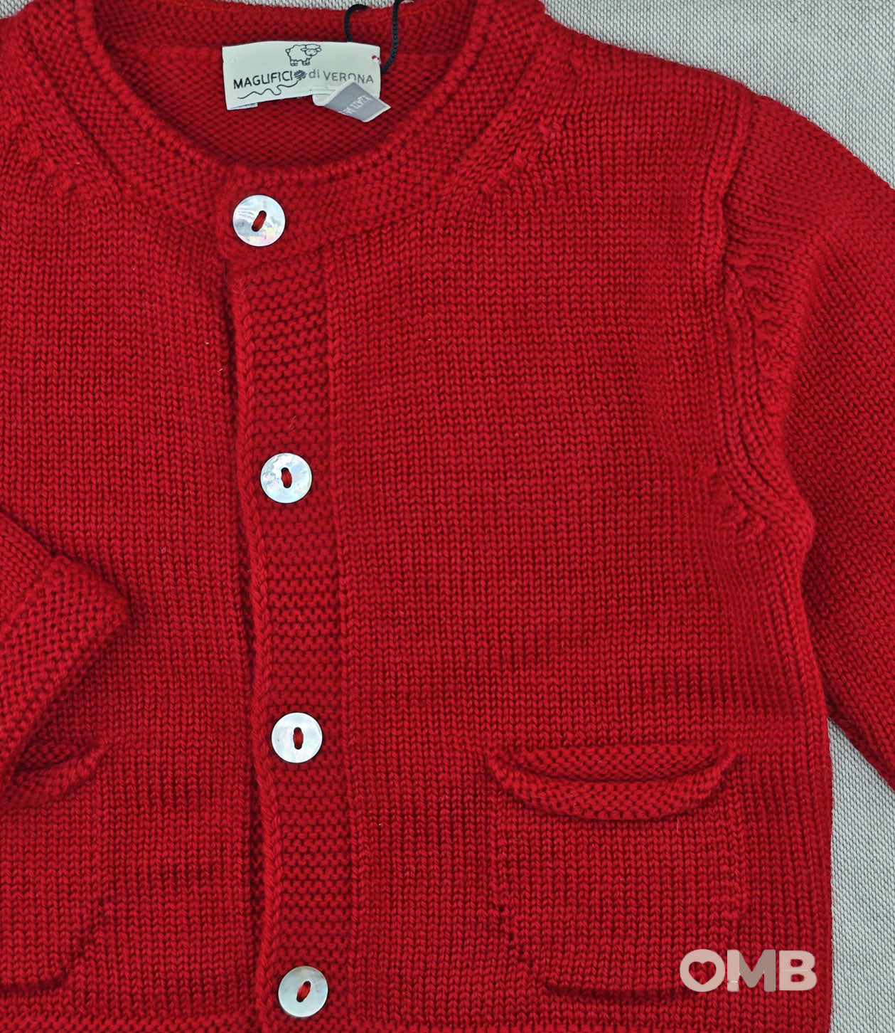 Cardigan neonato MAGLIFICIO VERONA 045621 Rosso<BR/> 045621. ROSSO MAGLIFICIO VERONA 