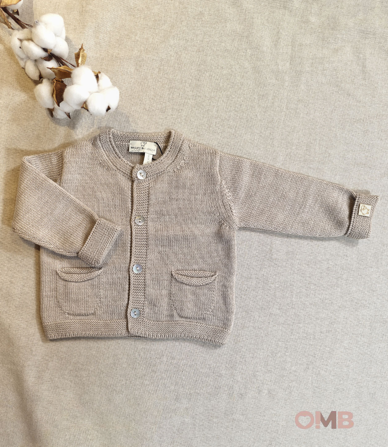 Cardigan Maglificio di Verona neonato 045621 sabbia<BR/> 045621. SABBIA MAGLIFICIO VERONA 