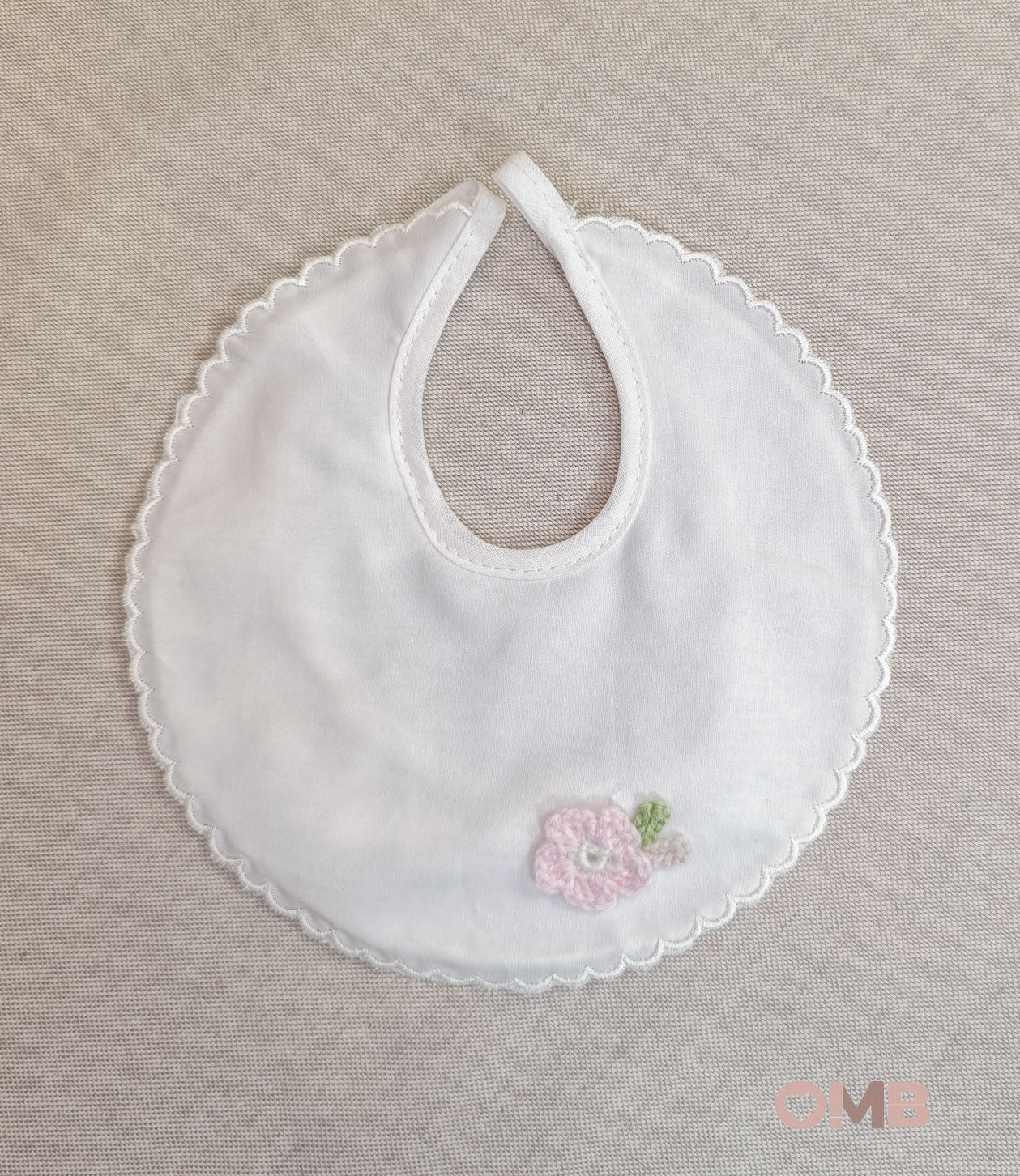 Bavetta neonato Primo di Bebe 4715 panna rosa 4715B BIANCO PRIMODI BEBE 