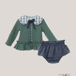 Completo neonata YOEDU 2228 Blu 2228 DENIM/VERDE YOEDU 