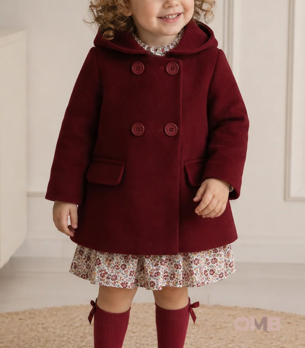 Cappotto neonata YOEDU 3981 Bordeaux 3981 BORDEAU YOEDU 