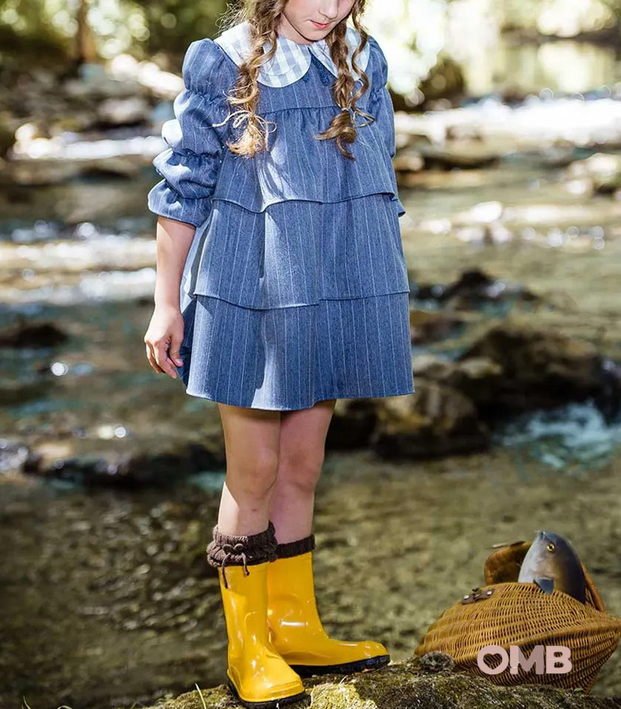Abito bambina YOEDU 5152 Blu 5152 DENIM YOEDU 