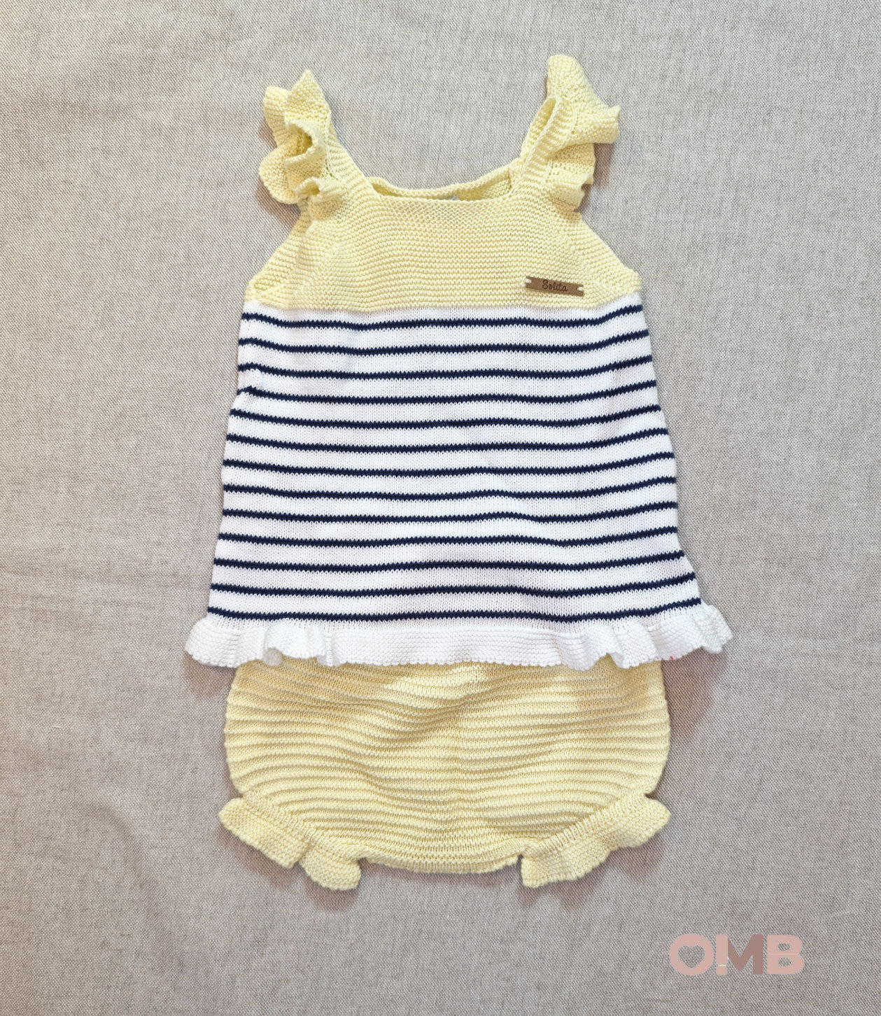 Coordinato neonata PUNTO SOLITA 7775 Giallo 7775 RIGHE PUNTO SOLITA 