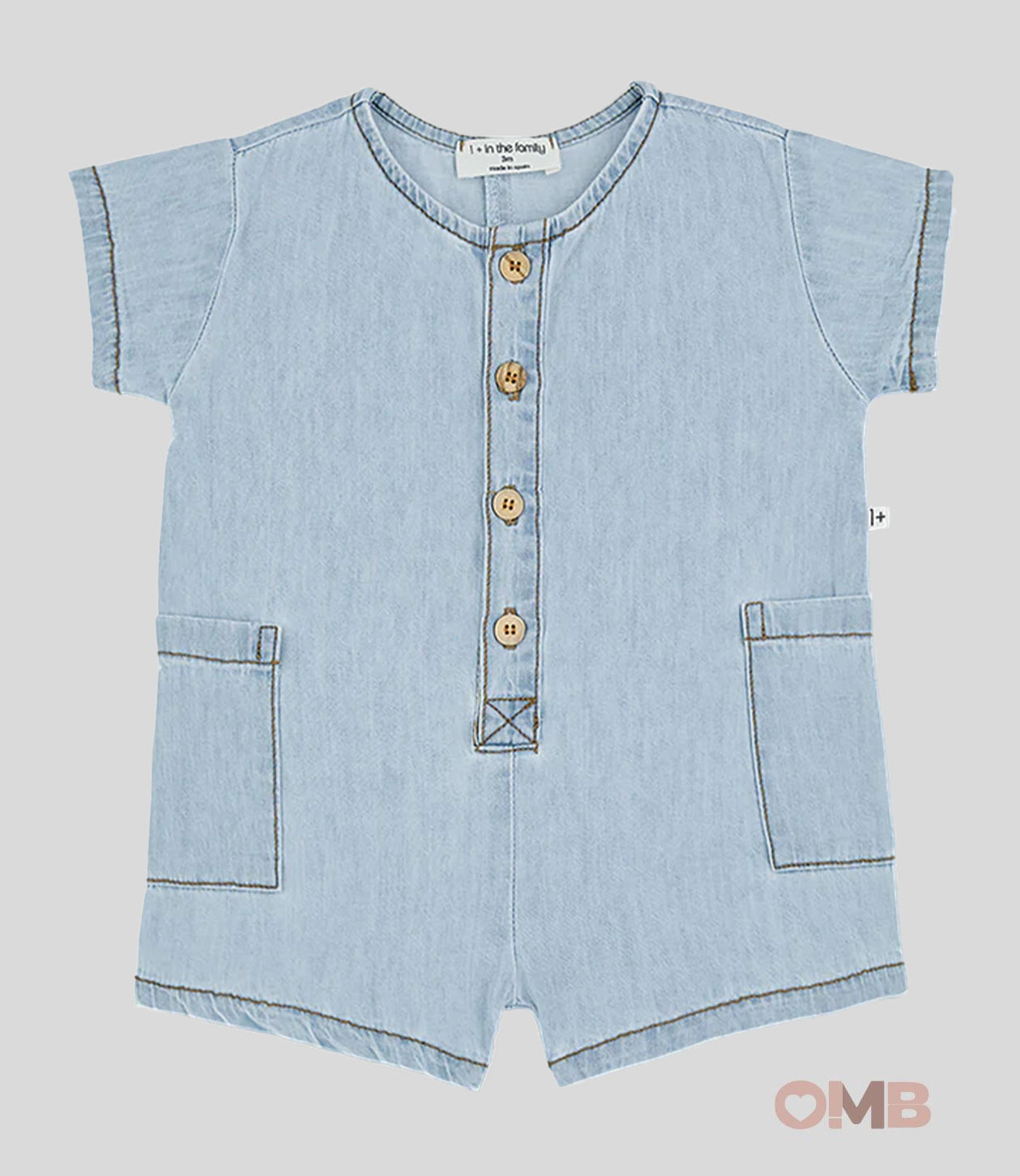 Salopette Neonata 1+inthefamily Serena Denim SERENA DENIM 1+INTHEFAMILY 