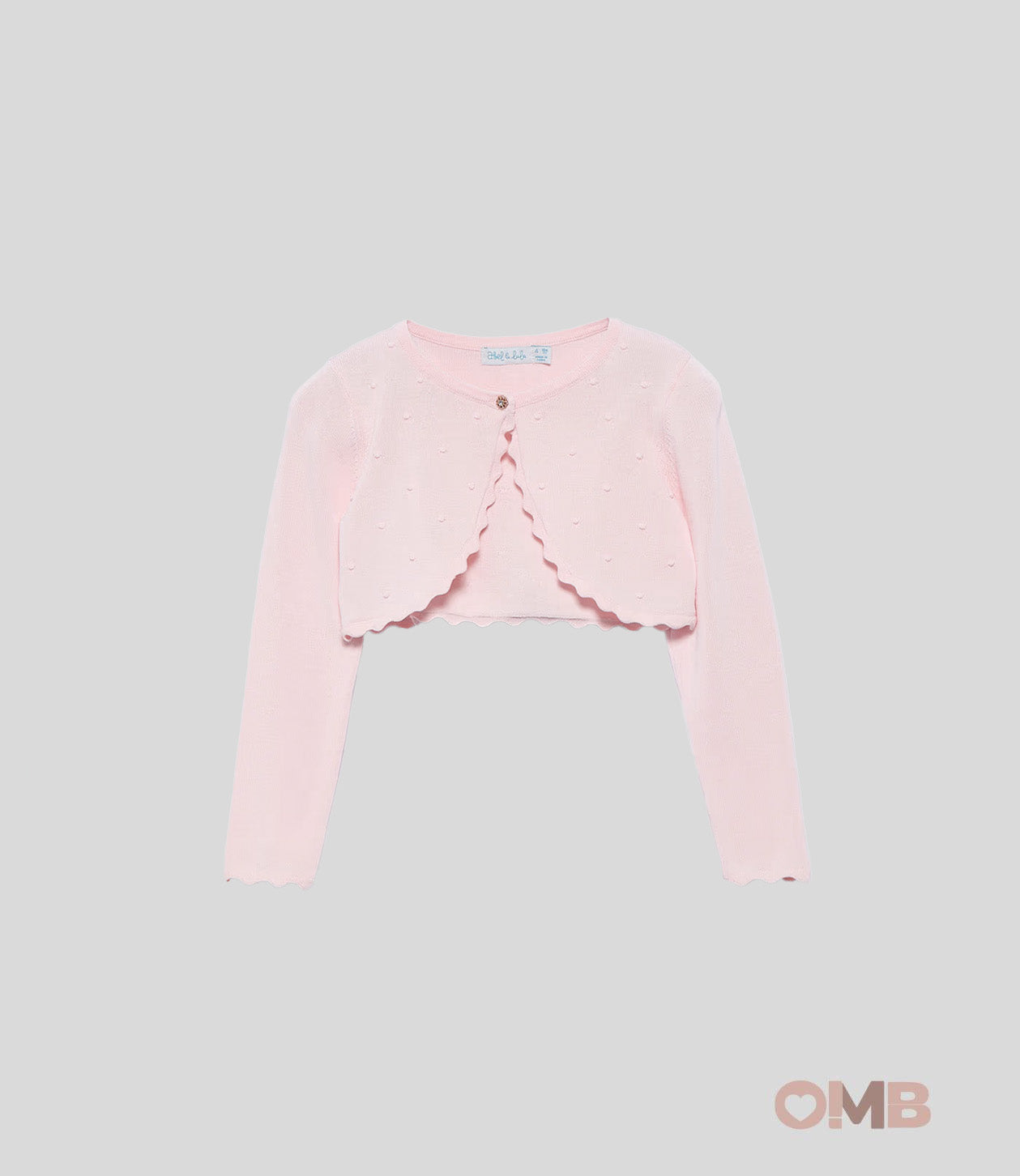 Cardigan bambina Abel&Lula 5382 Rosa viscosa bottone girocollo orli ondulati<BR/> 5382 ROSA ABEL&LULA 