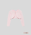 Cardigan bambina Abel&Lula 5382 Rosa viscosa bottone girocollo orli ondulati