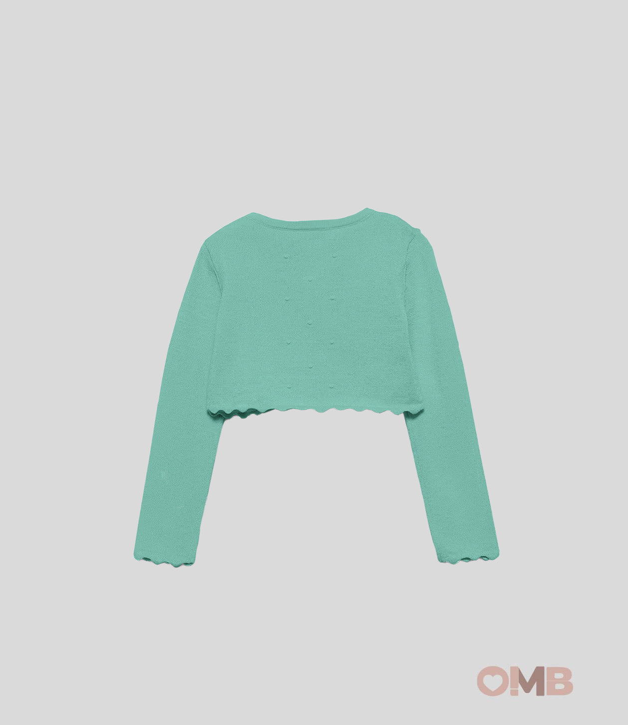 Cardigan bambina Abel&Lula 5382 Verde viscosa bottone manica lunga girocollo orlo ondulato 5382 VERDE ABEL&LULA 