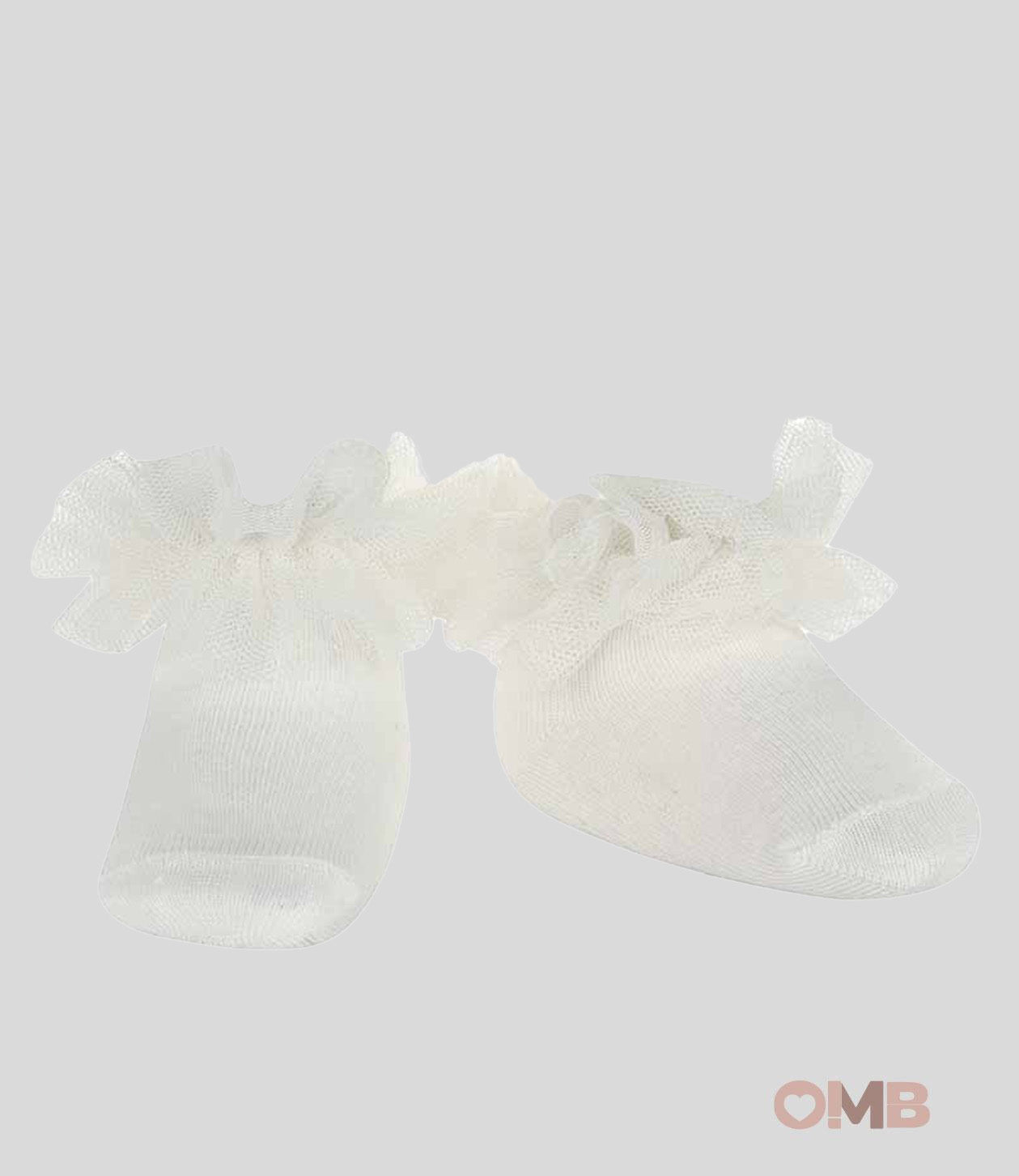 Calzino neonata Condor 2488/4 Latte tulle arricciato corti cotone 2488/4 202 CONDOR 