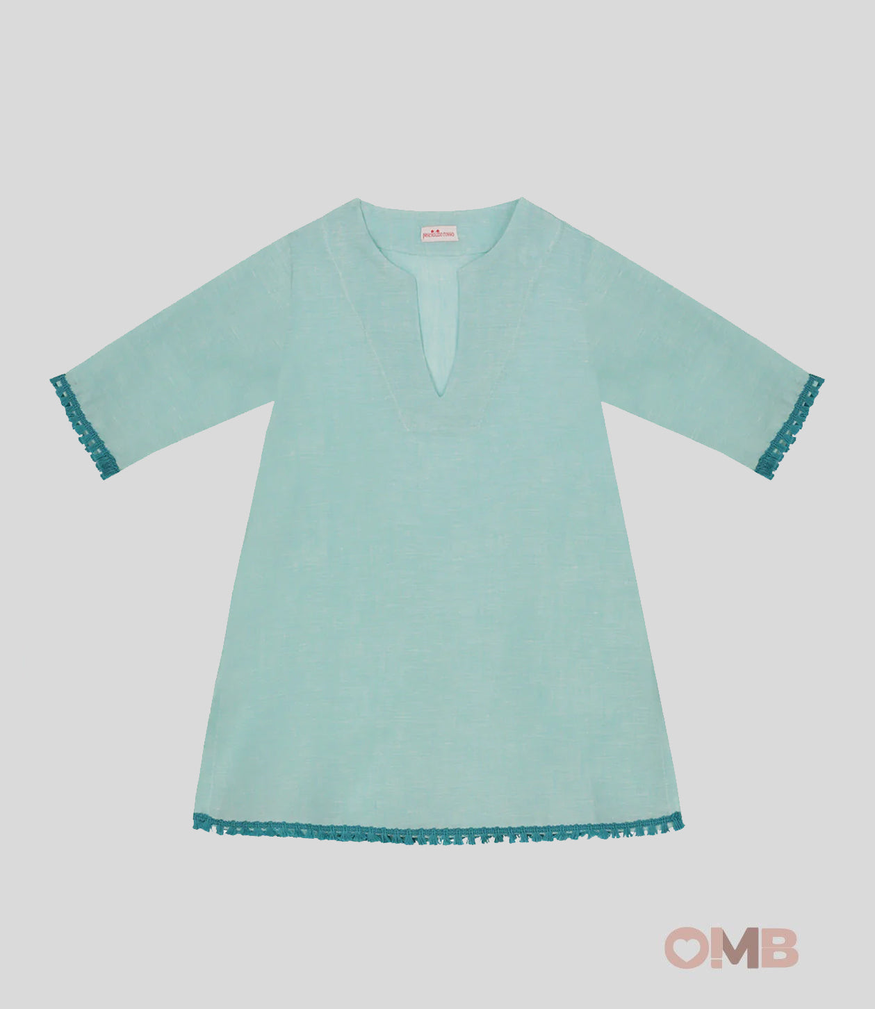 Kaftano Bambina Pesciolino Rosso verde menta C2 VERDE PESCIOLINO ROSSO 