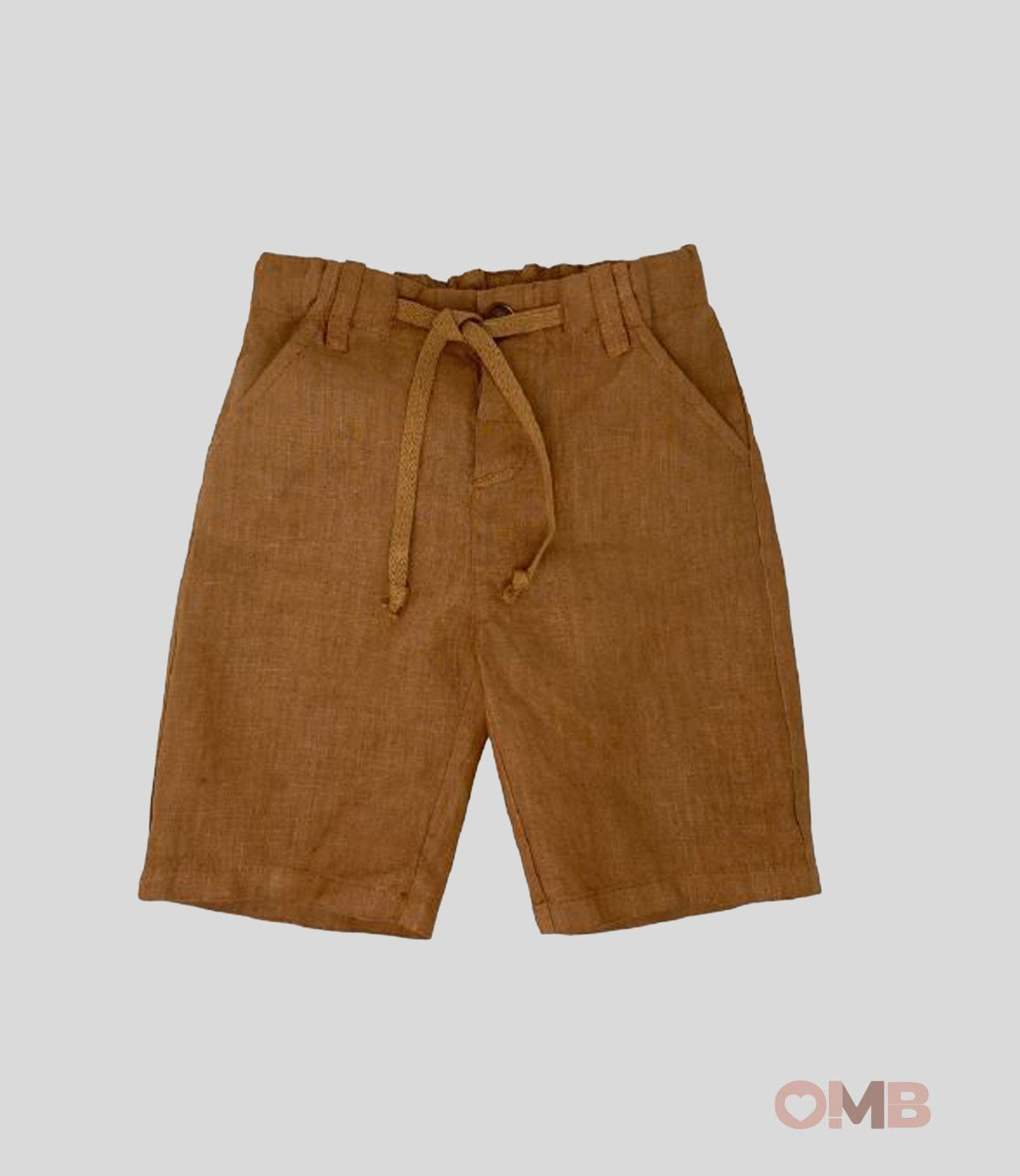 Bermuda bambino Zhoe&Tobiah LN4M Marrone cotone tinta unita laccetto tasche LN4M TERRA DI SIENA ZHOE & TOBIAH 