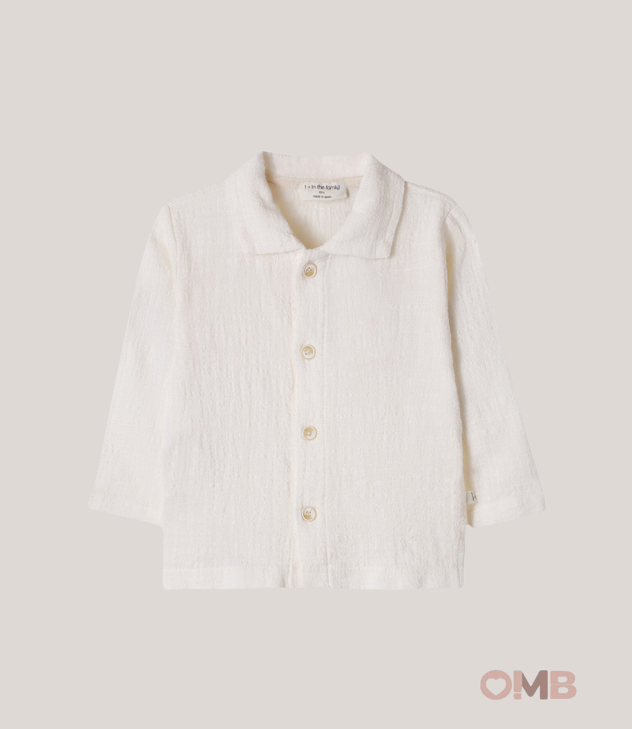 Camicia neonato 1+IN THE FAMILY JAFRE Panna<BR/> JAFRE PANNA 1+INTHEFAMILY 