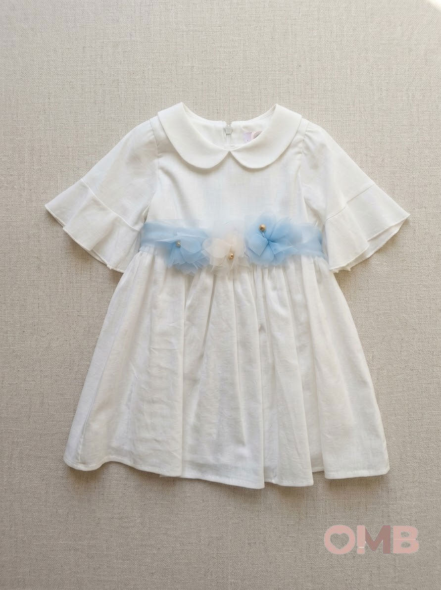 Abito neonata AMBARABA' FF41000 Bianco FF41000 BIANCO/CIELO AMBARABA' 
