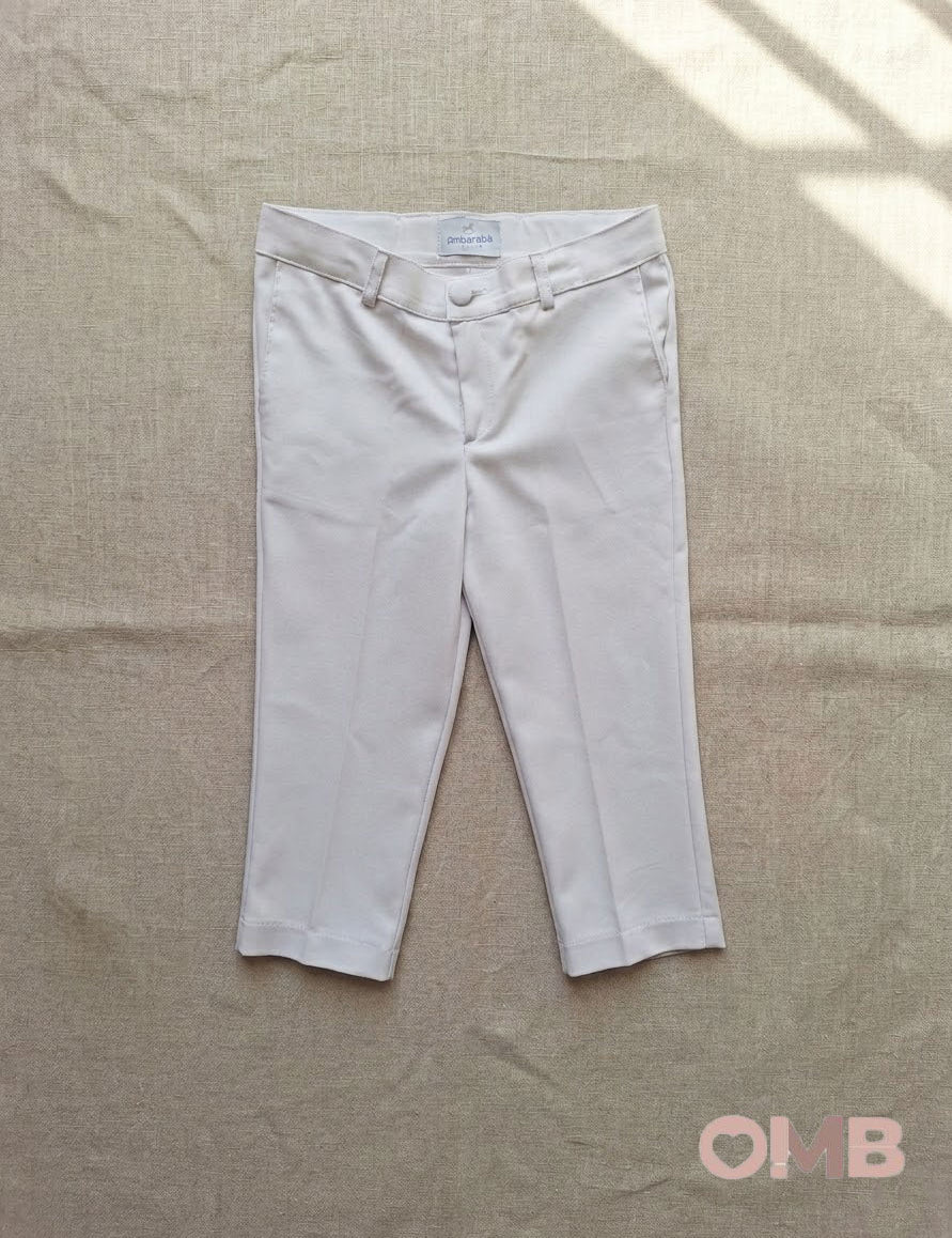 Pantalone bambino AMBARABA' FM41169 Bianco<BR/> FM41169 BIANCO AMBARABA' 