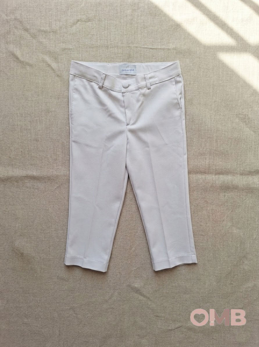 Pantalone bambino AMBARABA' FM41169 Bianco<BR/> FM41169 BIANCO AMBARABA' 