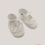 Scarpe neonata AMBARABA' SF4304 Bianche pizzo cinturino raso fiocco SF4304 BIANCO AMBARABA' 
