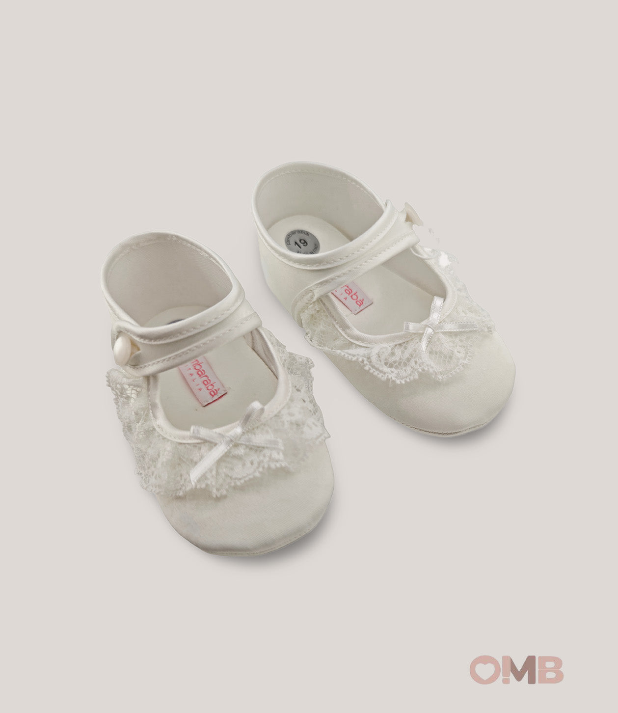 Scarpe neonata AMBARABA' SF4304 Bianche pizzo cinturino raso fiocco SF4304 BIANCO AMBARABA' 