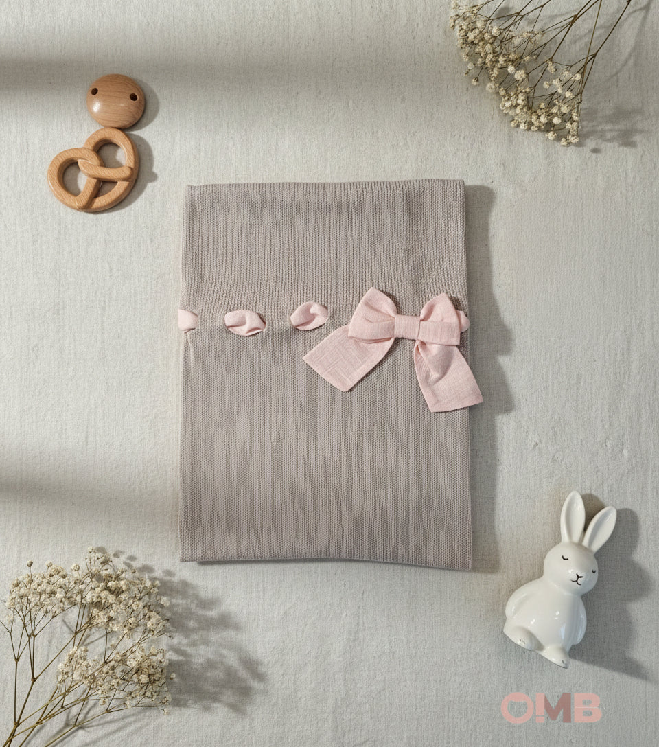 Coperta BABY LORD neonata 191 Sabbia<BR/> 191 SABBIA-ROSA BABY LORD 