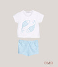 Completo neonato CALAMARO BABY 23067B Celeste