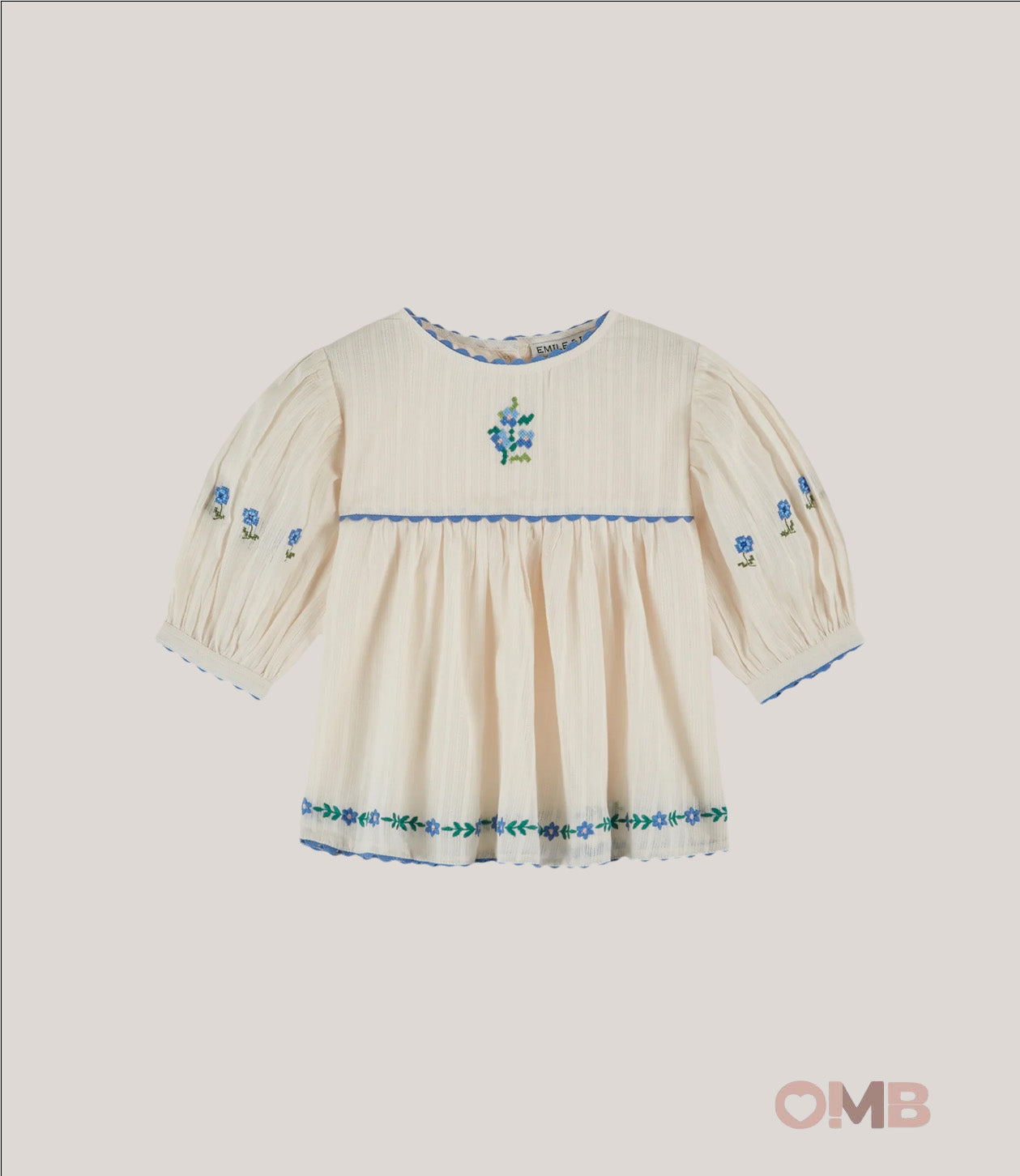 Blusa EMILE ET IDA bambina AD043AA Panna AD043AA PANNA-BLU EMILE ET IDA 