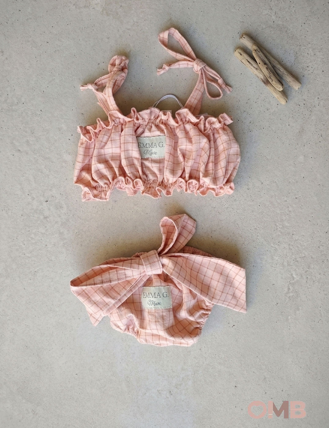Bikini bambina EMMAG RE03CO17 Rosa RE03-CO17 QUADRI EMMAG 