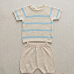 Completo neonato MAGLIFICIO VERONA 045576045577 Ecru<BR/> 045576-045577 ECRU-AZZURRO MAGLIFICIO VERONA 