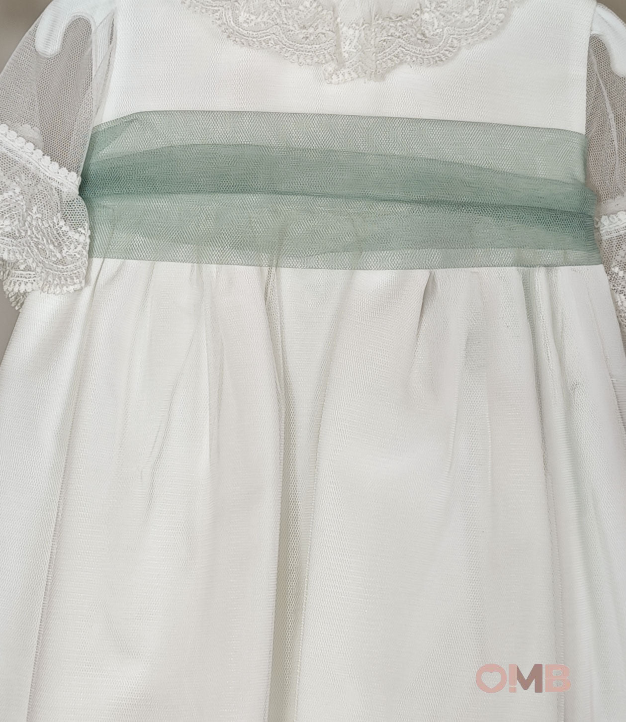 Abito neonata NISERET 5732 Panna 5732 PANNA/VERDE NISERET 