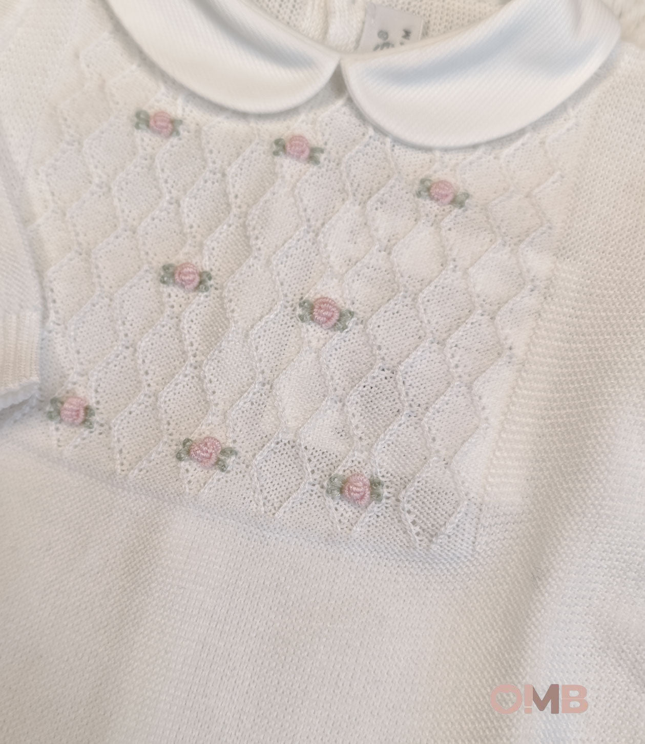Tutina neonata PEPECE' 7715R3 Bianco<BR/> 7715R3 BIANCO-ROSA PEPECE' 