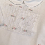 Tutina neonata PEPECE' 7715R3 Bianco<BR/> 7715R3 BIANCO-ROSA PEPECE' 