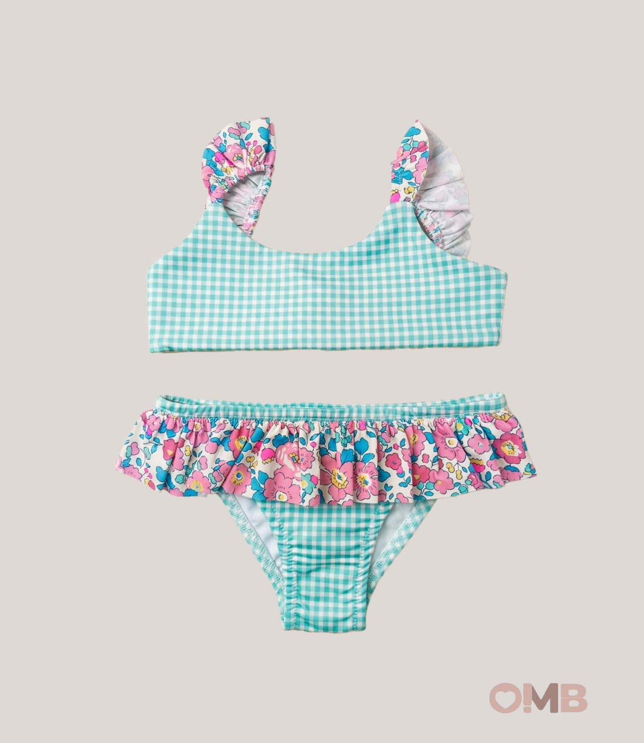 Bikini bambina PESCIOLINO ROSSO BKK10 Verde<BR/> BKK10. QUADRI PESCIOLINO ROSSO 