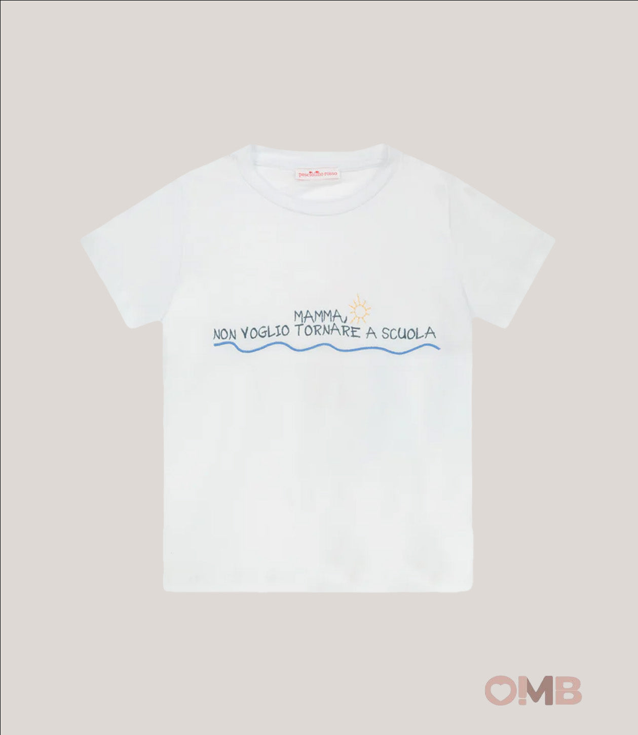 T-shirt bambino PESCIOLINO ROSSO TSM47 Bianca TSM47. BIANCO PESCIOLINO ROSSO 